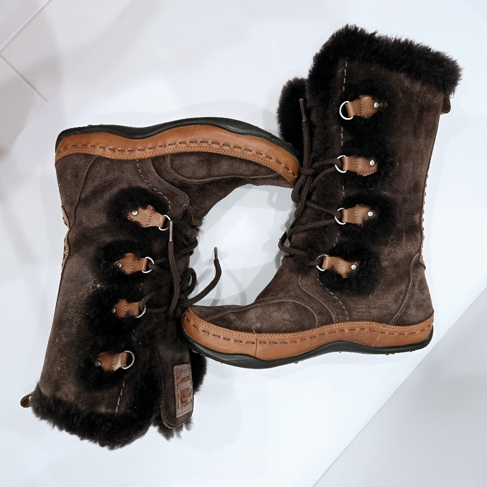 THE NORTHFACE Abby Brown Suede Waterproof Lace Up Boots Size 7.5 PRIMALO…